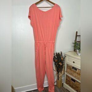Pretty Garden Coral Jumpsuit